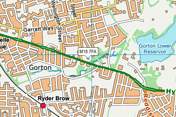 M18 7FA map - OS VectorMap District (Ordnance Survey)