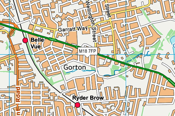 M18 7FP map - OS VectorMap District (Ordnance Survey)