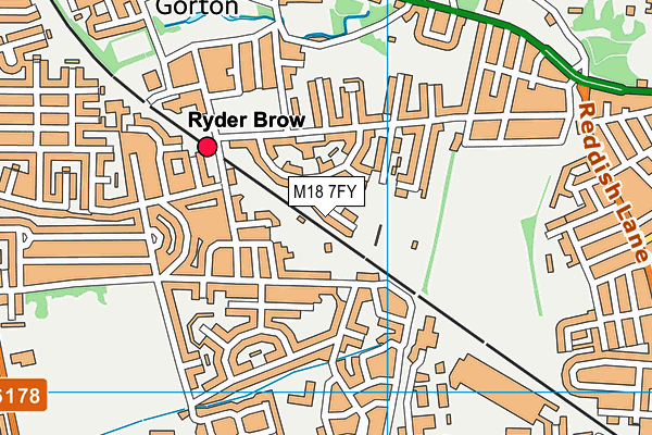 M18 7FY map - OS VectorMap District (Ordnance Survey)