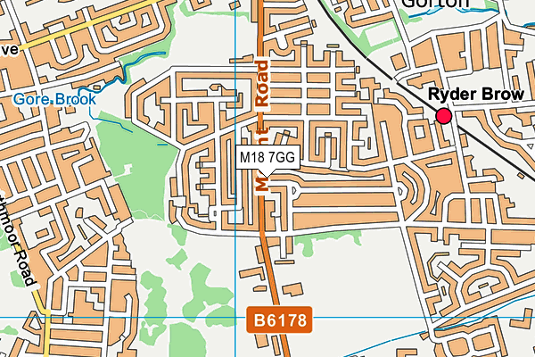 M18 7GG map - OS VectorMap District (Ordnance Survey)