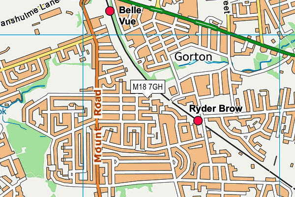 M18 7GH map - OS VectorMap District (Ordnance Survey)