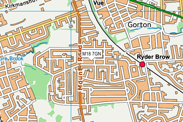 M18 7GN map - OS VectorMap District (Ordnance Survey)