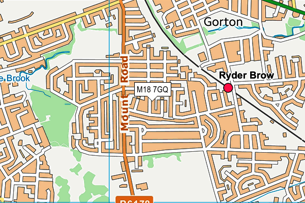 M18 7GQ map - OS VectorMap District (Ordnance Survey)