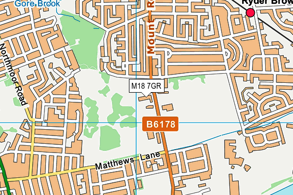 Gorton Primary School map (M18 7GR) - OS VectorMap District (Ordnance Survey)