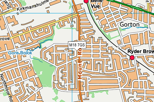M18 7GS map - OS VectorMap District (Ordnance Survey)
