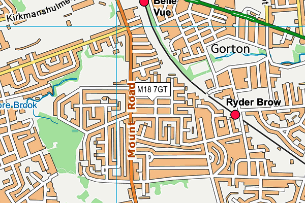 M18 7GT map - OS VectorMap District (Ordnance Survey)