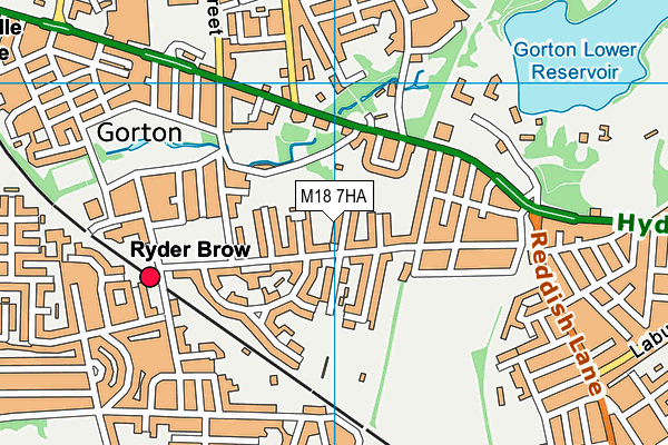 M18 7HA map - OS VectorMap District (Ordnance Survey)