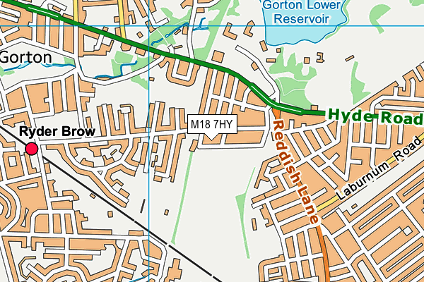 M18 7HY map - OS VectorMap District (Ordnance Survey)