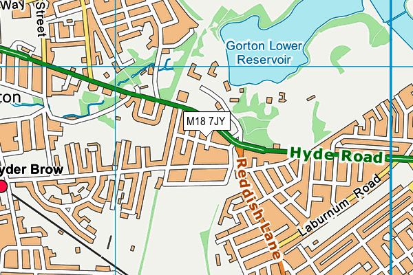 M18 7JY map - OS VectorMap District (Ordnance Survey)