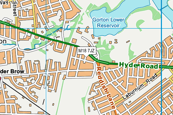 M18 7JZ map - OS VectorMap District (Ordnance Survey)