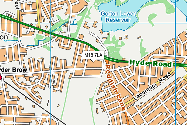 M18 7LA map - OS VectorMap District (Ordnance Survey)