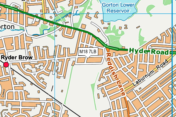 M18 7LB map - OS VectorMap District (Ordnance Survey)