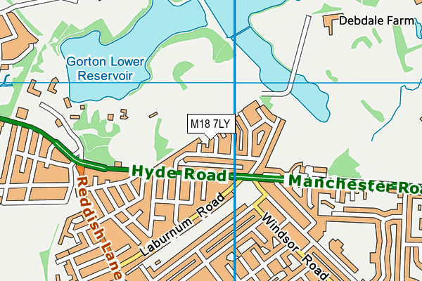 M18 7LY map - OS VectorMap District (Ordnance Survey)