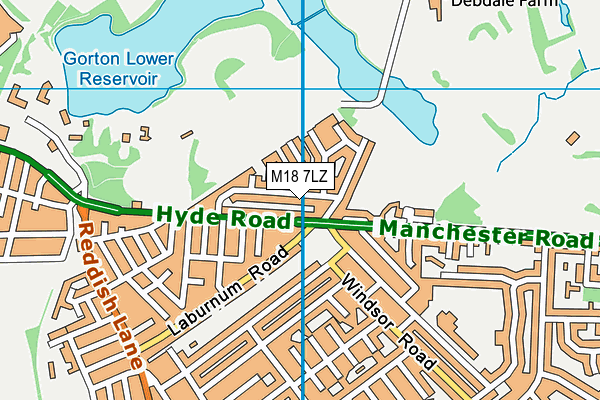 M18 7LZ map - OS VectorMap District (Ordnance Survey)