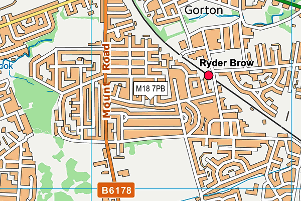 M18 7PB map - OS VectorMap District (Ordnance Survey)