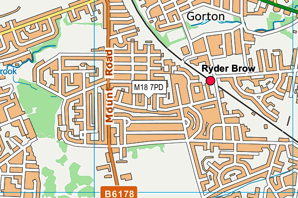 M18 7PD map - OS VectorMap District (Ordnance Survey)