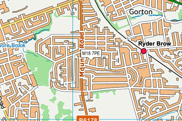 M18 7PE map - OS VectorMap District (Ordnance Survey)