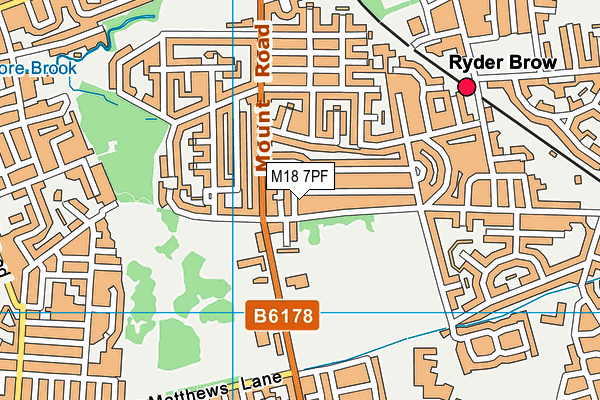 M18 7PF map - OS VectorMap District (Ordnance Survey)