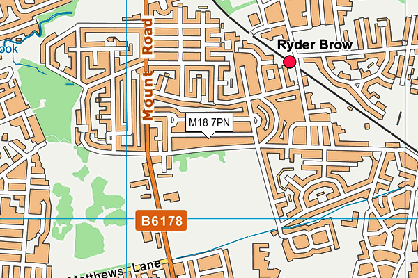 M18 7PN map - OS VectorMap District (Ordnance Survey)