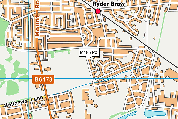M18 7PX map - OS VectorMap District (Ordnance Survey)