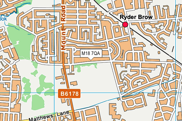 M18 7QA map - OS VectorMap District (Ordnance Survey)