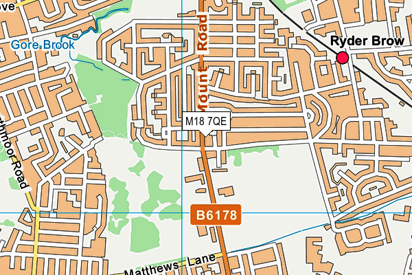 M18 7QE map - OS VectorMap District (Ordnance Survey)