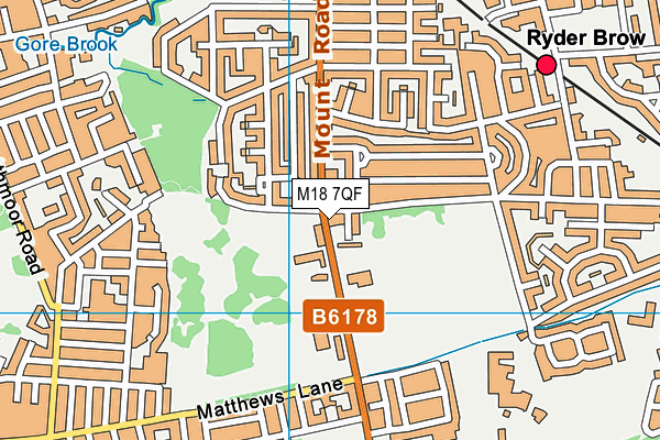 M18 7QF map - OS VectorMap District (Ordnance Survey)