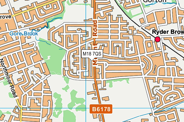 M18 7QS map - OS VectorMap District (Ordnance Survey)