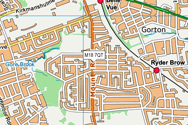 M18 7QT map - OS VectorMap District (Ordnance Survey)