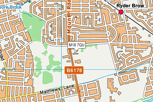 M18 7QU map - OS VectorMap District (Ordnance Survey)
