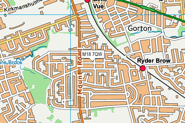 M18 7QW map - OS VectorMap District (Ordnance Survey)
