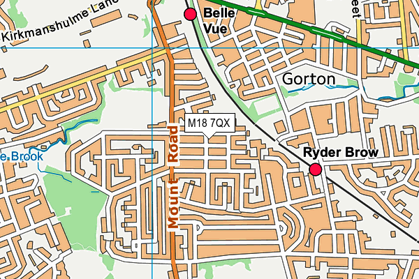 M18 7QX map - OS VectorMap District (Ordnance Survey)