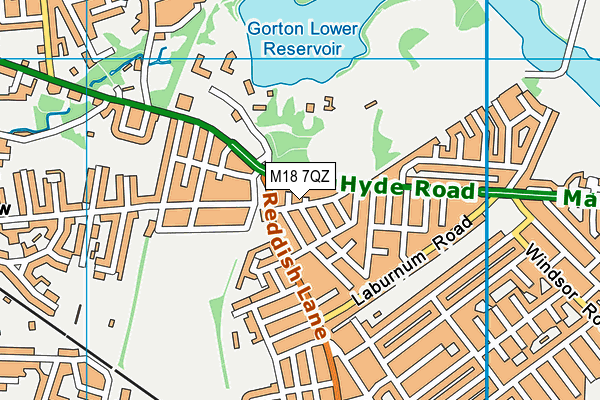 M18 7QZ map - OS VectorMap District (Ordnance Survey)