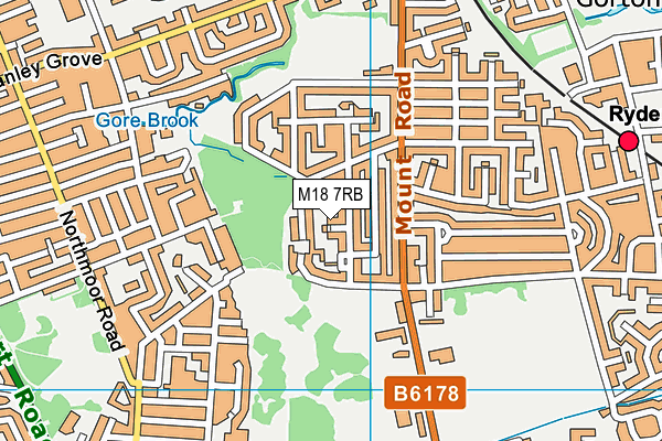 M18 7RB map - OS VectorMap District (Ordnance Survey)