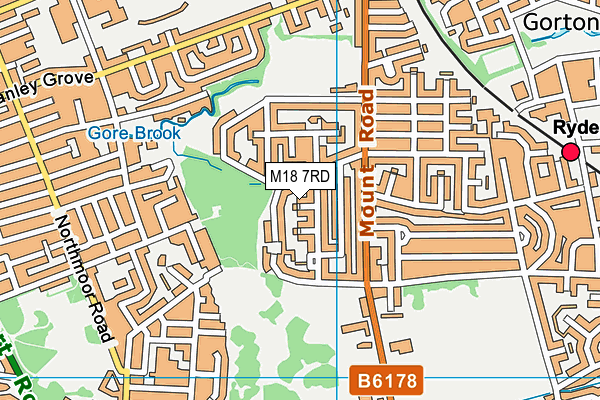 M18 7RD map - OS VectorMap District (Ordnance Survey)