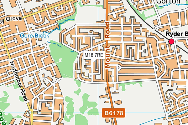 M18 7RE map - OS VectorMap District (Ordnance Survey)