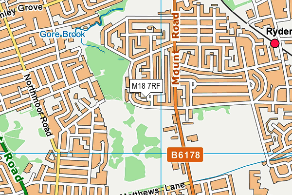 M18 7RF map - OS VectorMap District (Ordnance Survey)