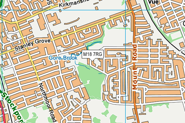 M18 7RG map - OS VectorMap District (Ordnance Survey)