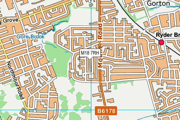 M18 7RH map - OS VectorMap District (Ordnance Survey)