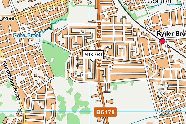 M18 7RJ map - OS VectorMap District (Ordnance Survey)
