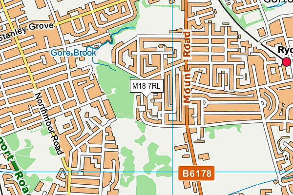 M18 7RL map - OS VectorMap District (Ordnance Survey)