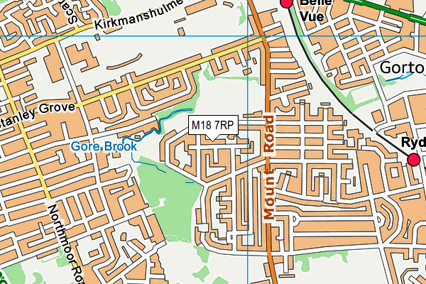 M18 7RP map - OS VectorMap District (Ordnance Survey)