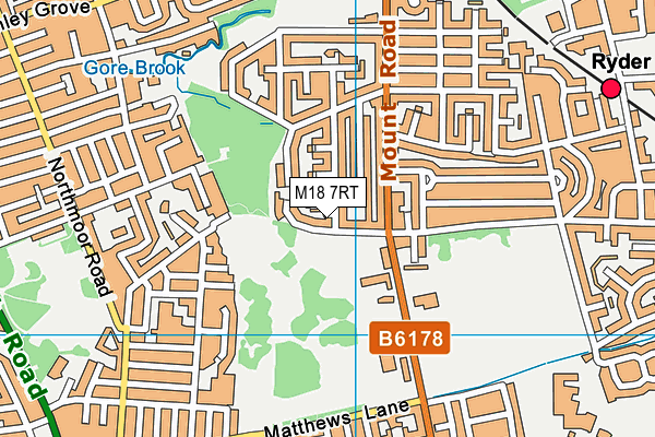 M18 7RT map - OS VectorMap District (Ordnance Survey)