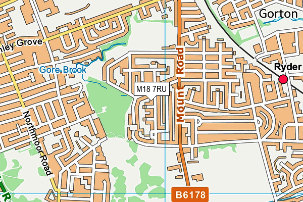 M18 7RU map - OS VectorMap District (Ordnance Survey)