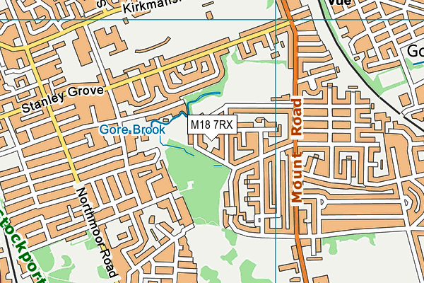 M18 7RX map - OS VectorMap District (Ordnance Survey)