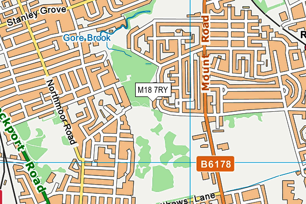 M18 7RY map - OS VectorMap District (Ordnance Survey)