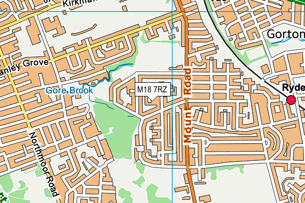 M18 7RZ map - OS VectorMap District (Ordnance Survey)