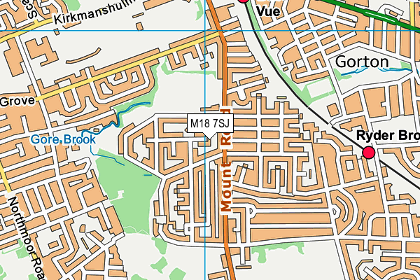 M18 7SJ map - OS VectorMap District (Ordnance Survey)