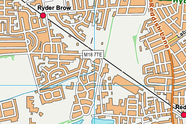 M18 7TE map - OS VectorMap District (Ordnance Survey)