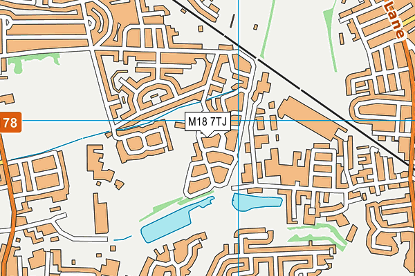 M18 7TJ map - OS VectorMap District (Ordnance Survey)